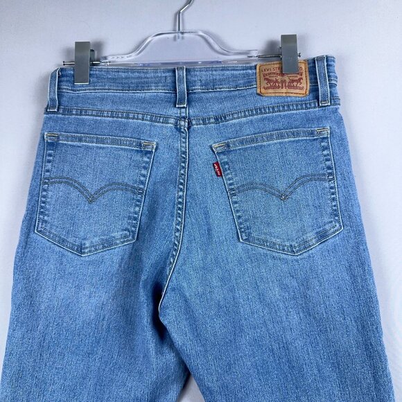 Levis 726 Flare Leg Jeans Womens Size 30 Frayed Hem Mid Rise Light Wash Blue - Picture 3 of 13